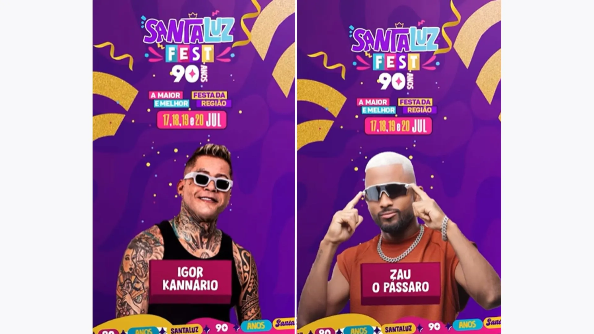 Igor Kannário e Zau O Pássaro estarão no Santaluz Fest 2025