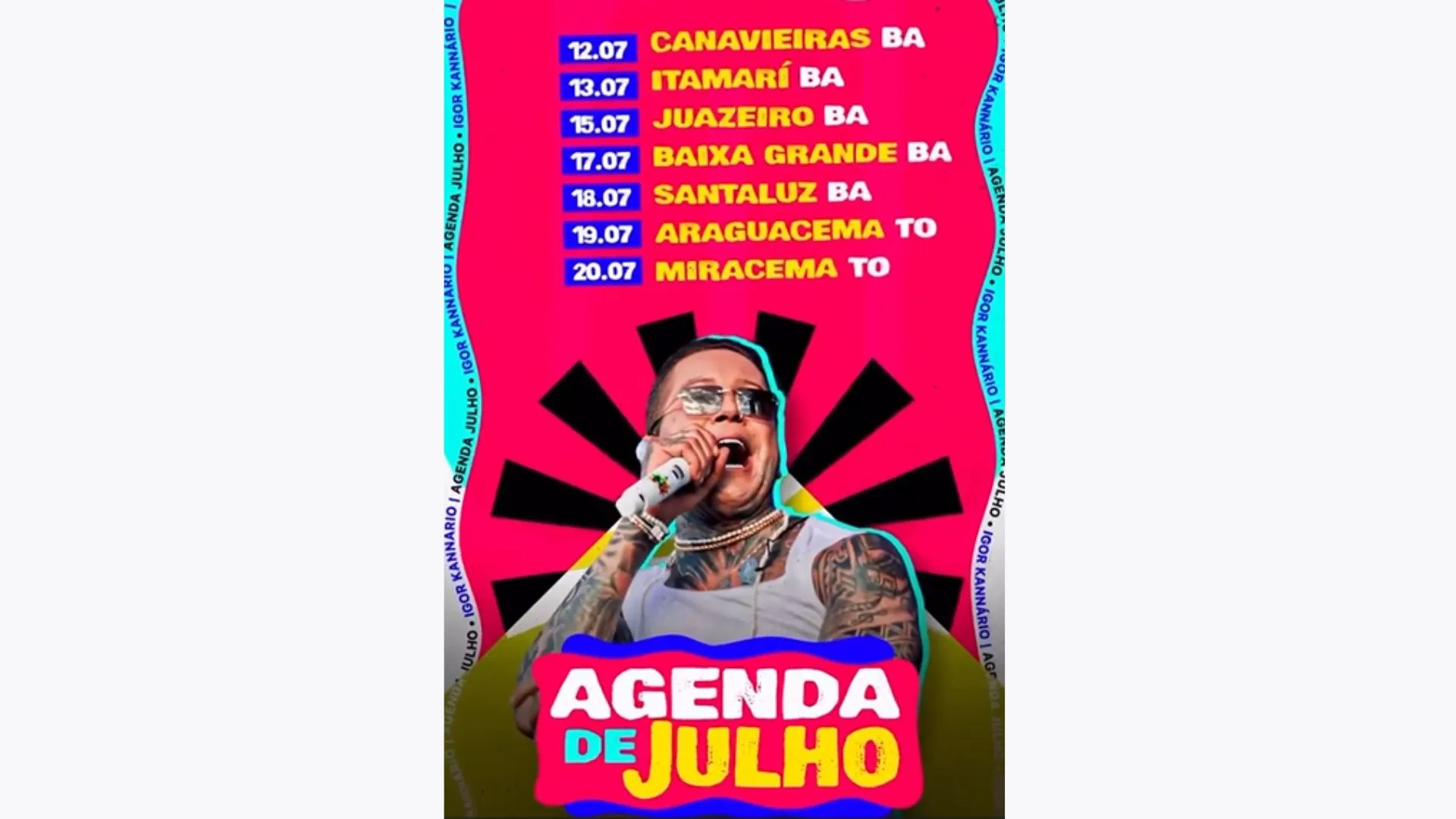 Igor Kannário sobe ao palco no próximo dia 18. A data do show de Zau não foi informada