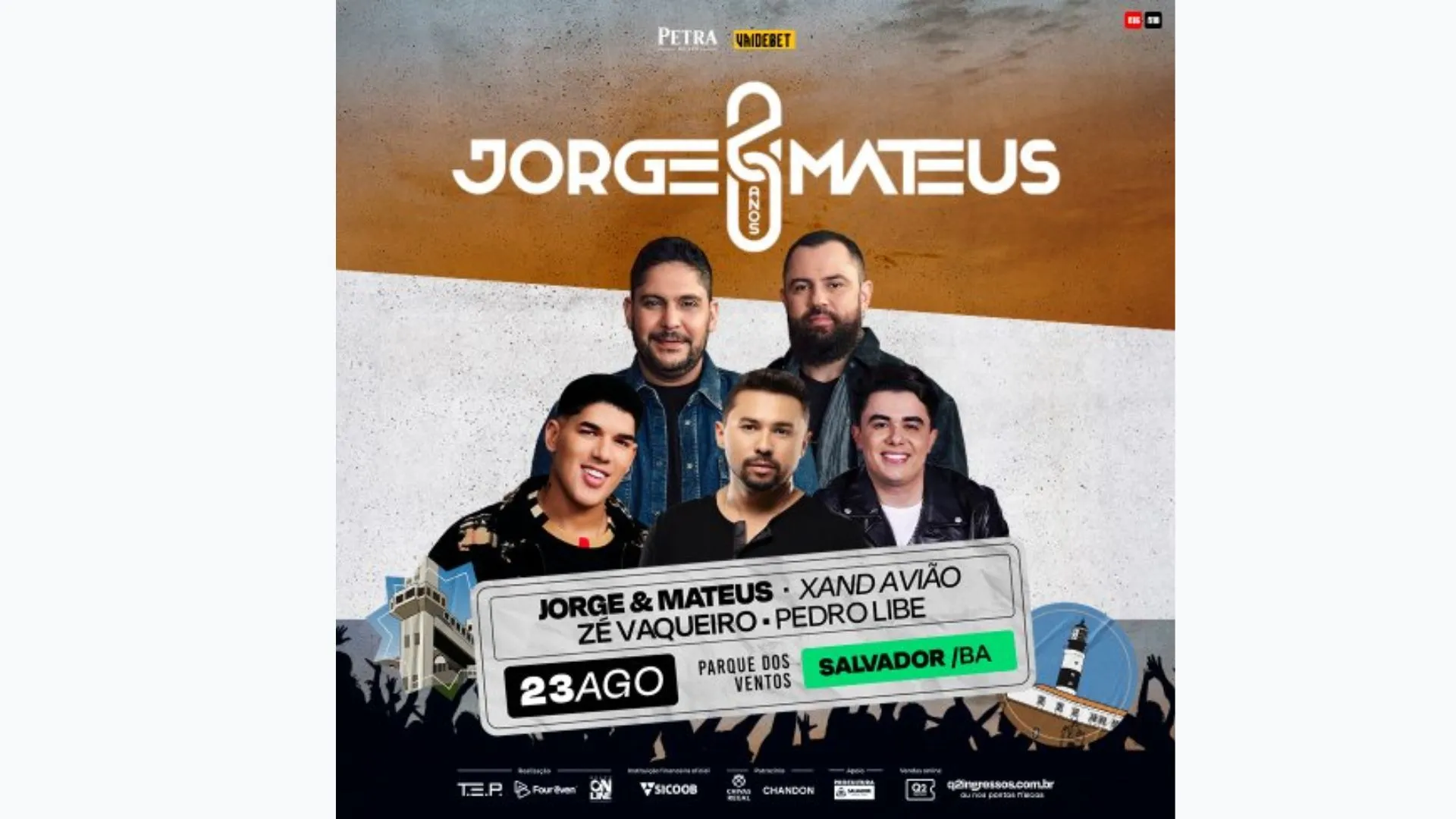 Imagem ilustrativa da imagem Agenda: Zeca Pagodinho e Jorge & Mateus agitam o fim de semana