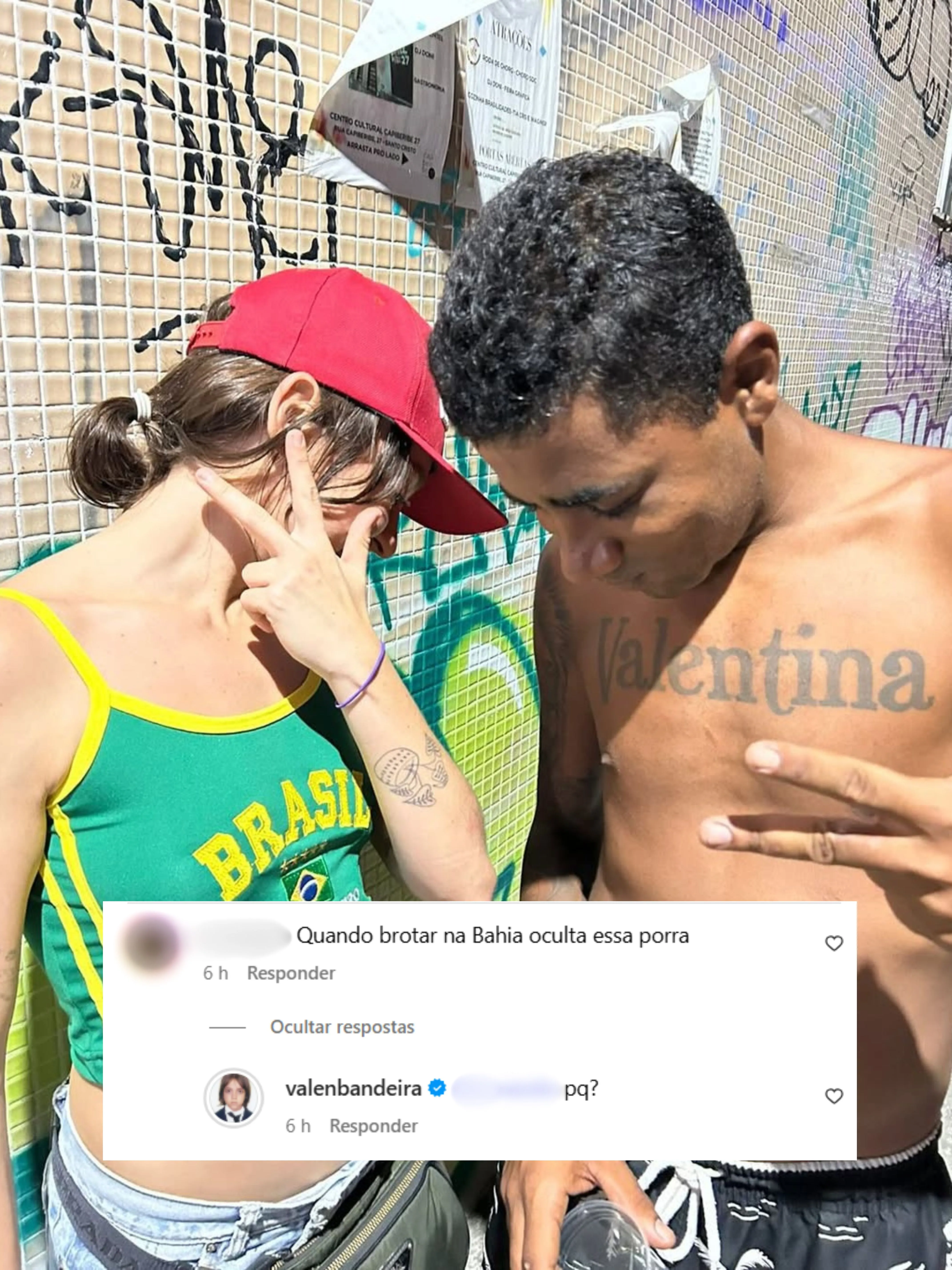 Imagem ilustrativa da imagem Atriz famosa recebe alerta após fazer símbolo de facção da Bahia