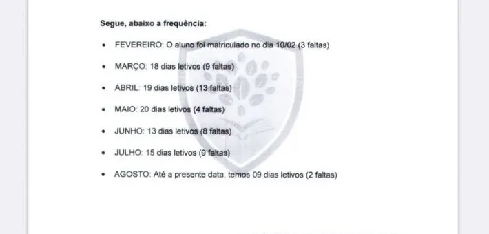 Influenciador expôs as faltas do filho na escola