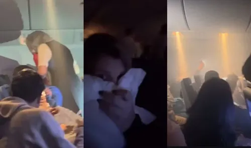 Passageiros entram em desespero com a fumaça