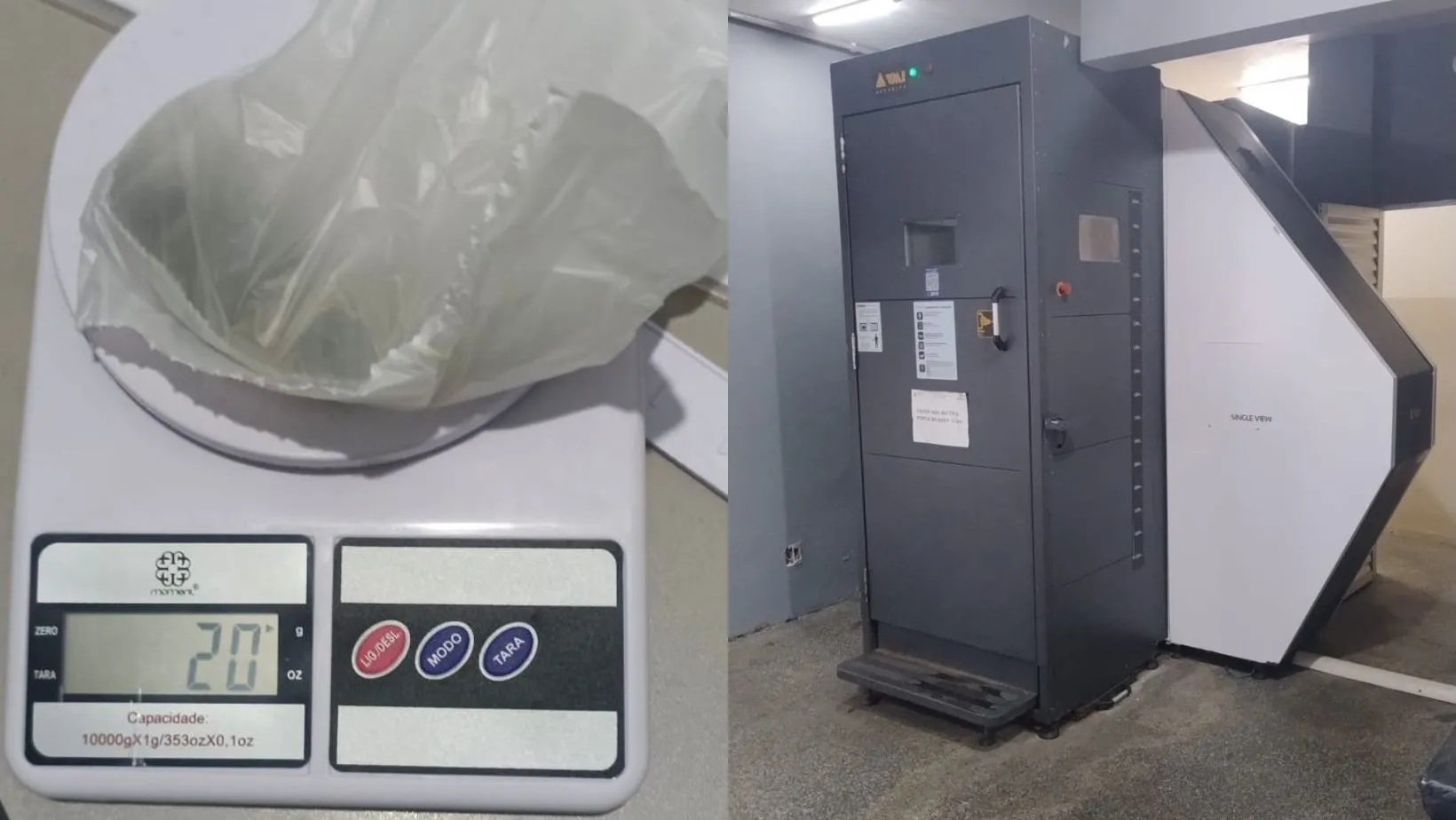 Homem estava com 20 gramas de uma substância análoga à maconha no estômago