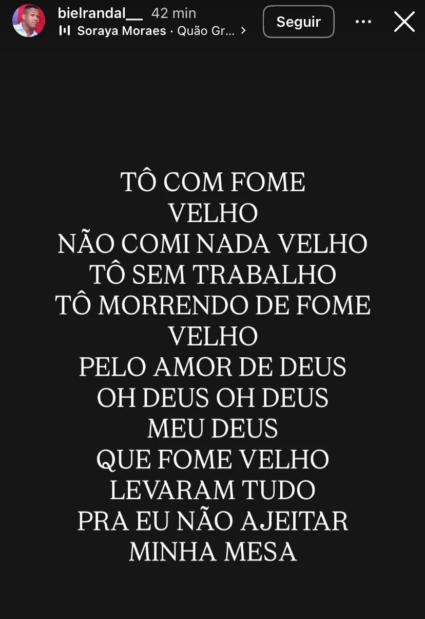 Imagem ilustrativa da imagem Dum Ice ironiza Gabriel Randal e manda indireta: "Devolva tudo"