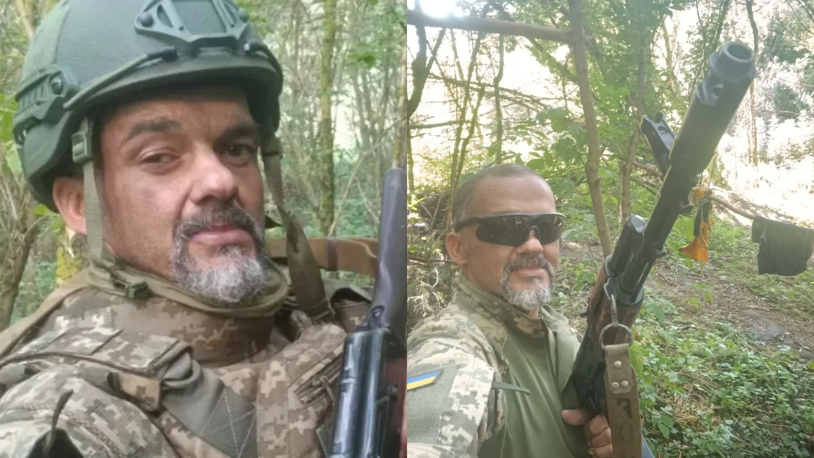 Nirlen Rafael Ferreira de Souza, de 52 anos, se alisou no exército da Ucrânia
