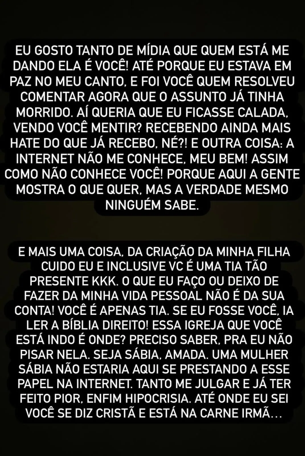 Imagem ilustrativa da imagem Irmã de Cristian Bell acusa Camilla de armar plano para prejudicá-los