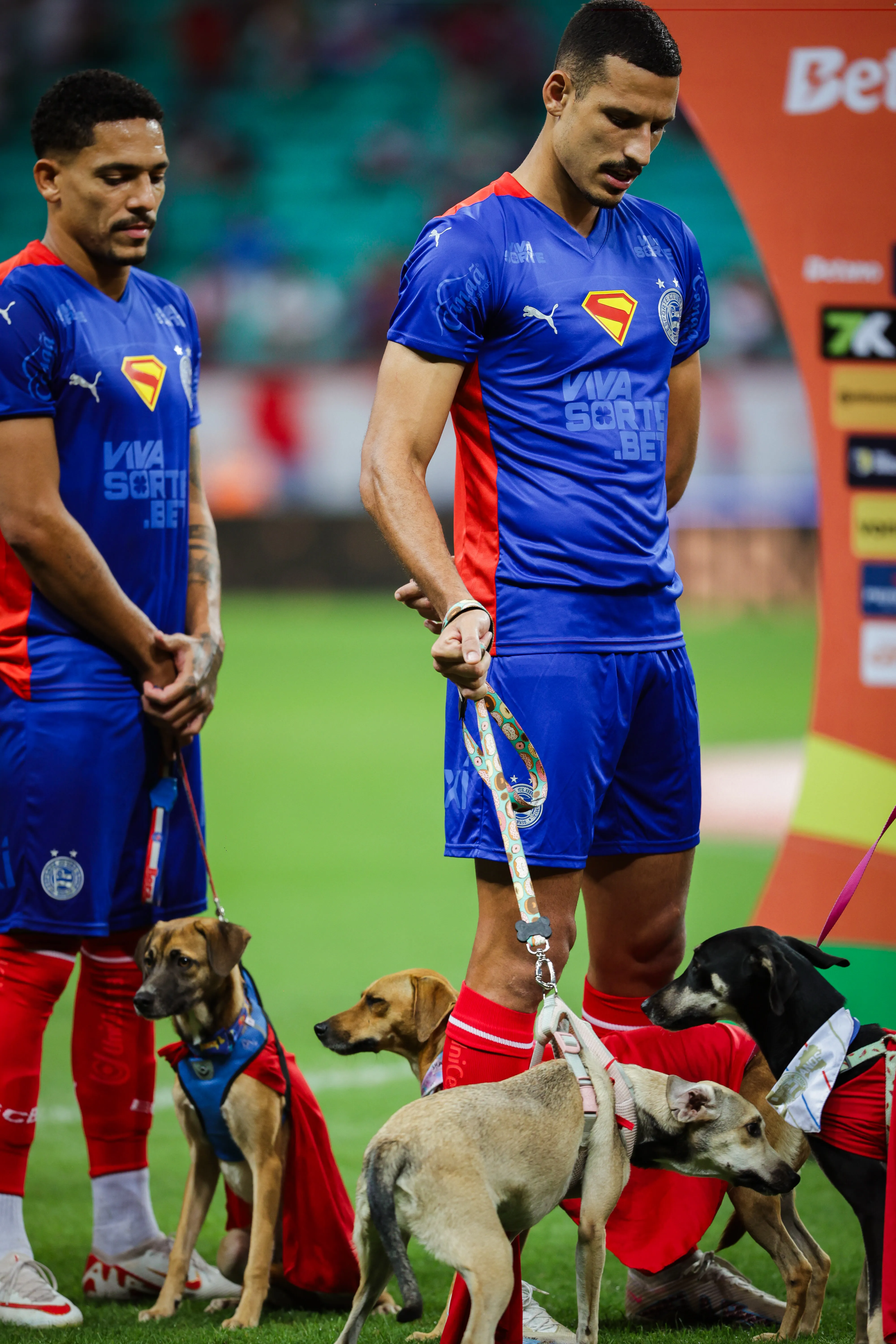 Gabriel Xavier e Gilberto com os cachorros