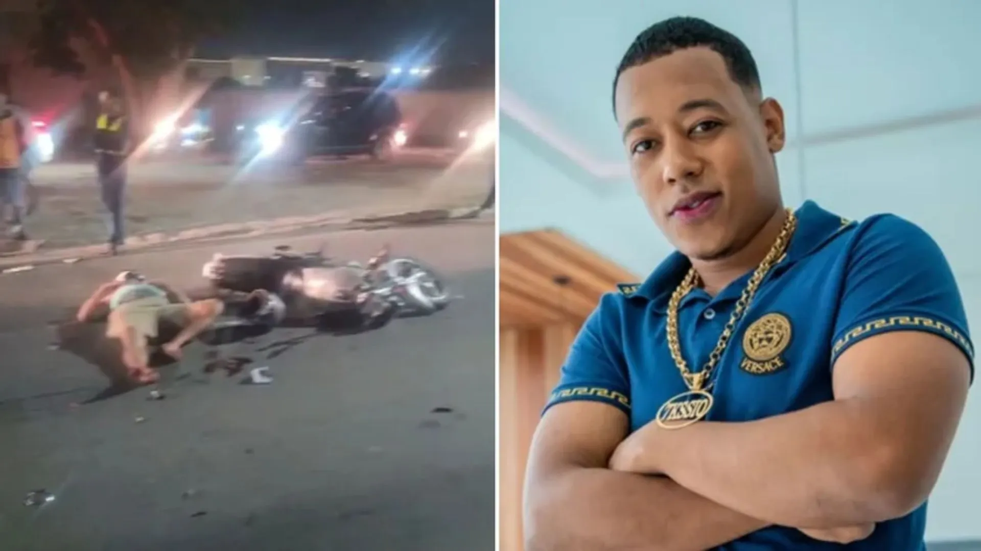 Uma motocicleta colidiu com a moto de 7Kssio