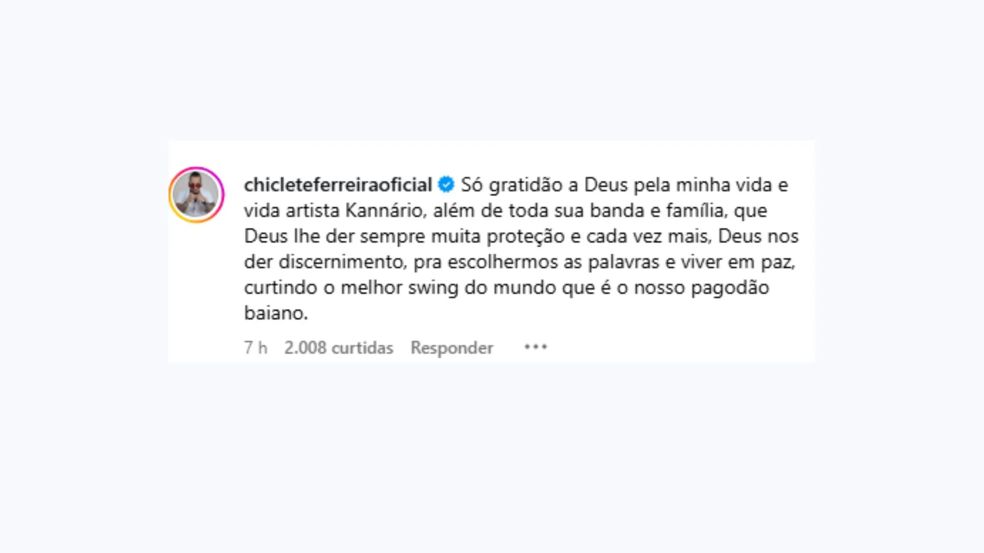 Imagem ilustrativa da imagem Paz selada? Kannário manda abraço e canta música de Chiclete Ferreira