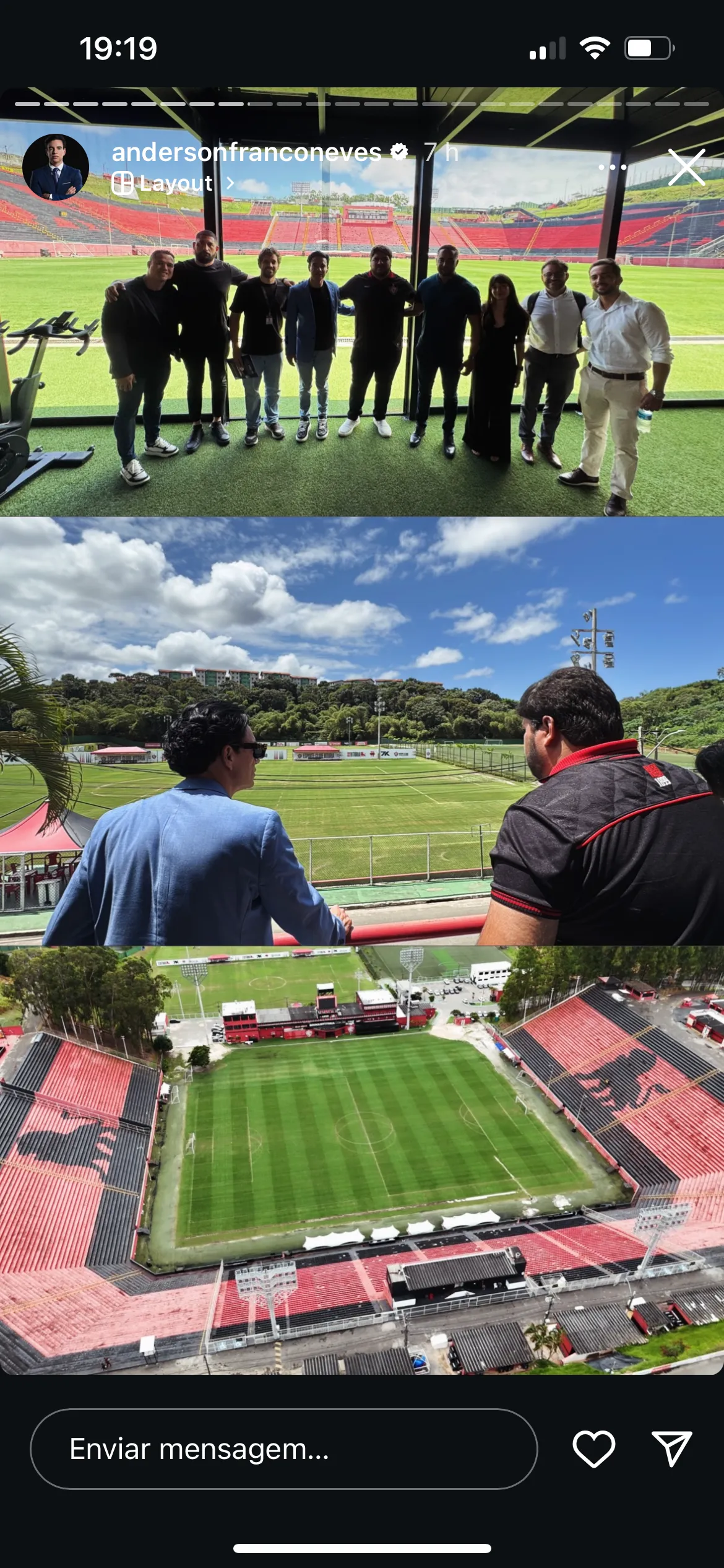 Empresário postou visita ao Barradão