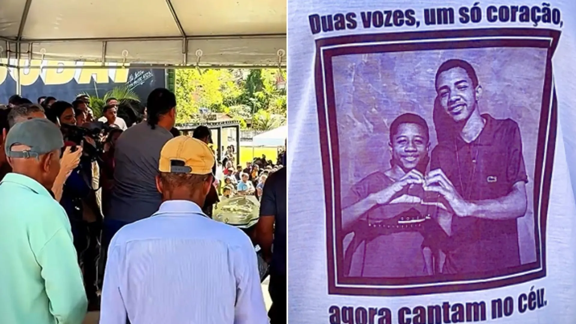 Familiares, amigos e vizinhos se reuniram para dar o último adeus à dupla
