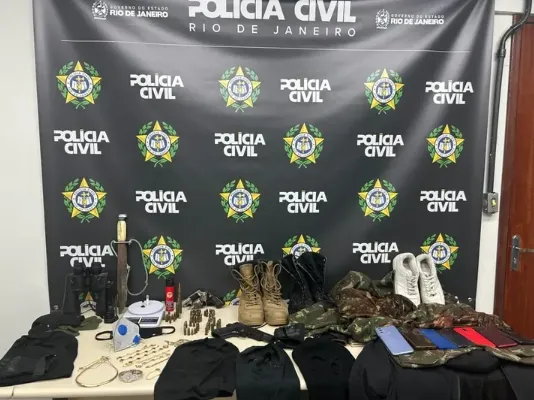 Material apreendido pela polícia