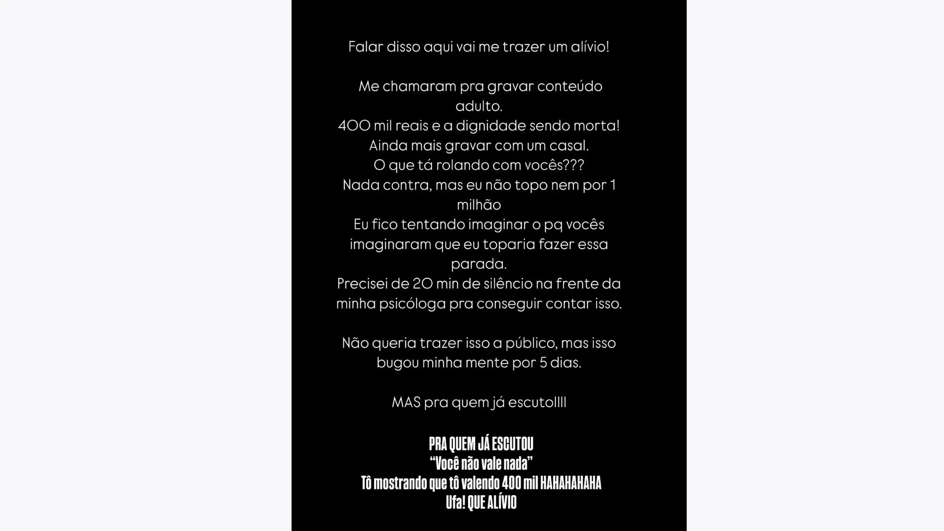 Imagem ilustrativa da imagem Topa ou não topa? Escandurras recebe convite para gravar vídeo +18