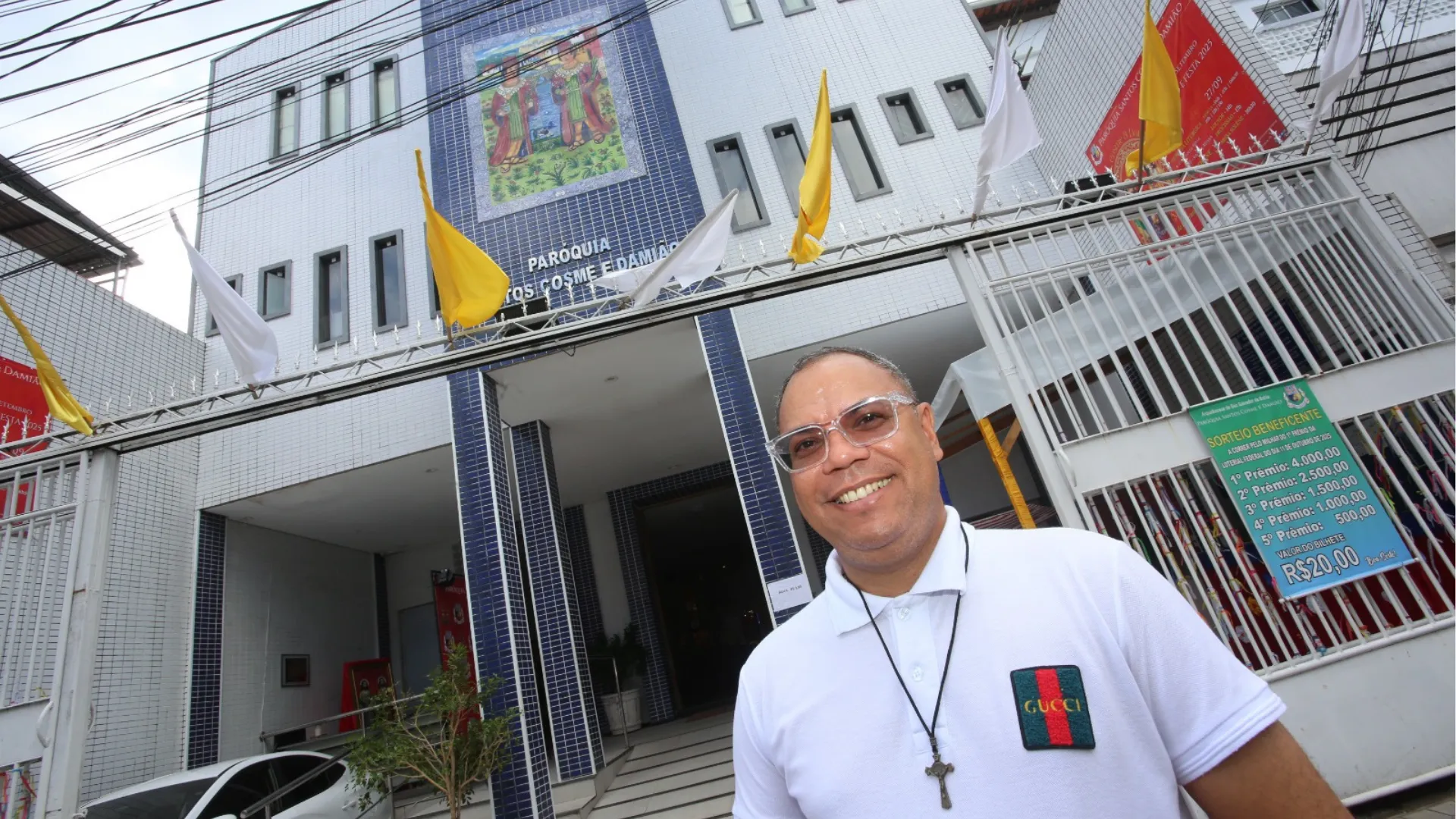 Padre Carlos Augusto Cruz, da Paróquia São Cosme e São Damião, na Liberdade