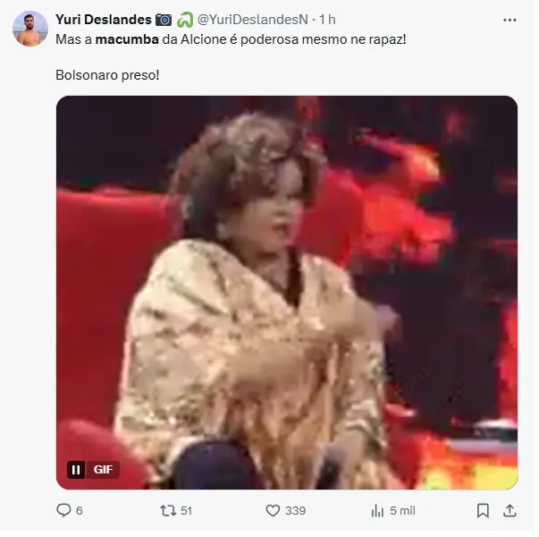 Imagem ilustrativa da imagem Web comenta prisão de Bolsonaro e lembra “macumba” de Alcione