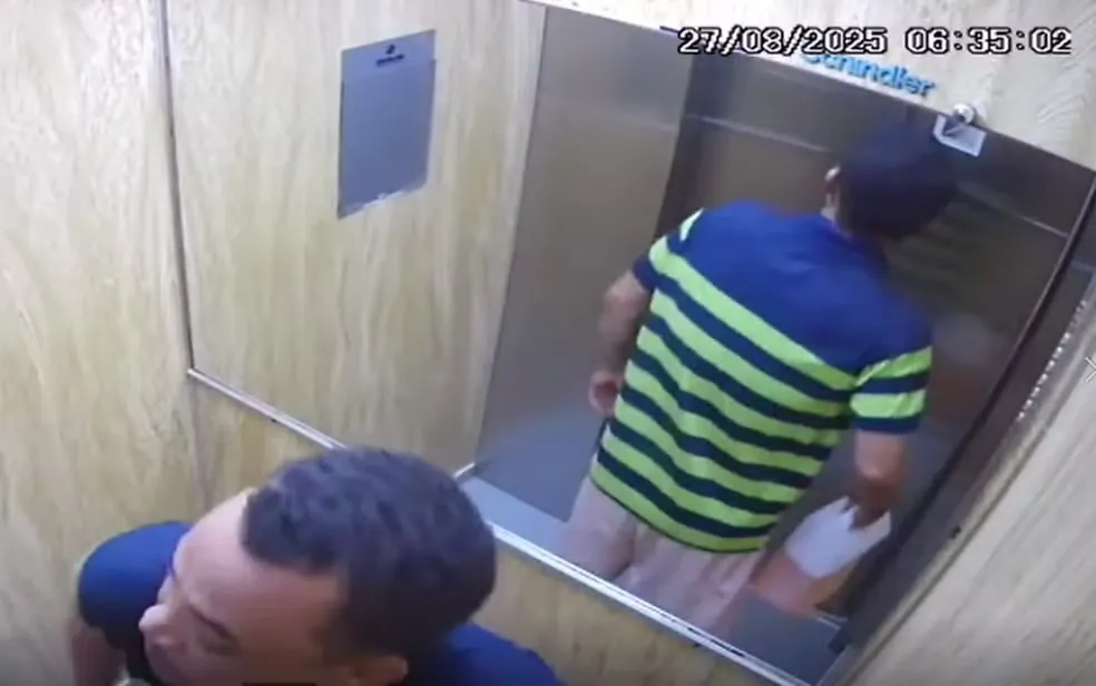 Imagens das câmeras de segurança registraram parrte da ação do funcionário