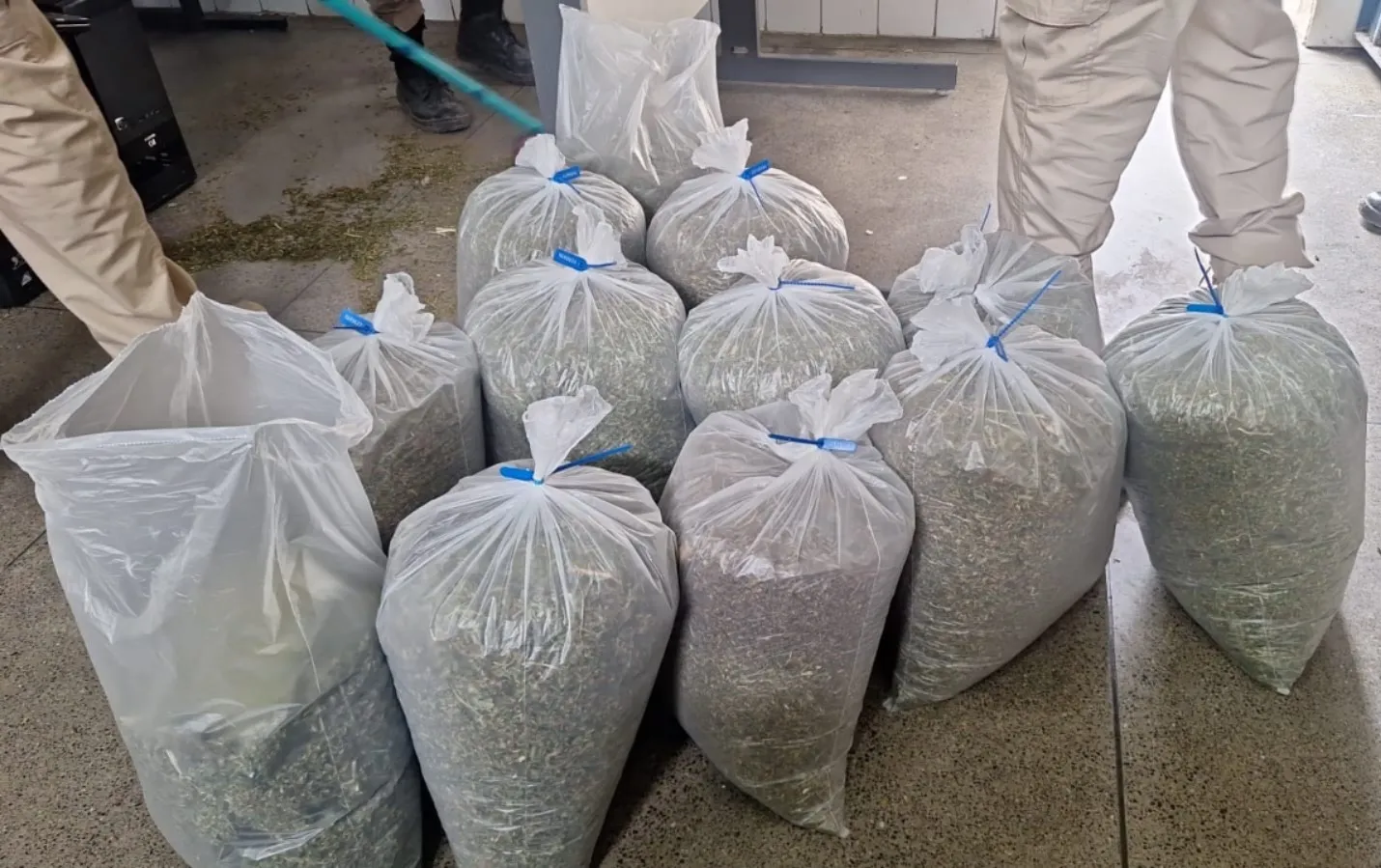 Material apreendido pela polícia