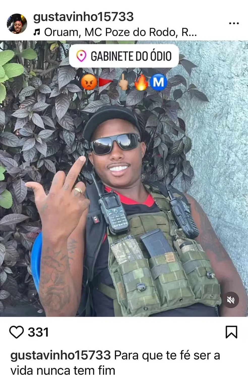 Criminoso ostentava fotos com equipamento tático nas redes sociais