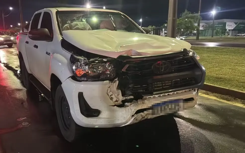 Caminhonete envolvida no acidente