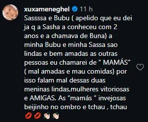 Xuxa rebate críticas a filha
