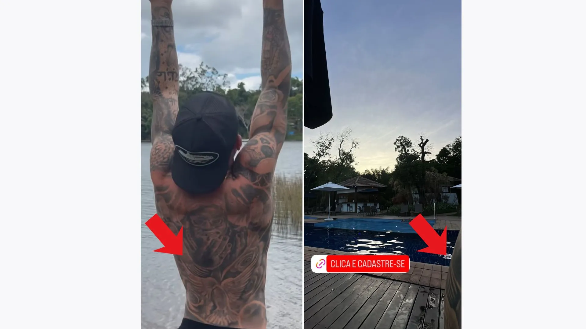 Tatuagem de Franklin é parecida com a da foto postada por Joice