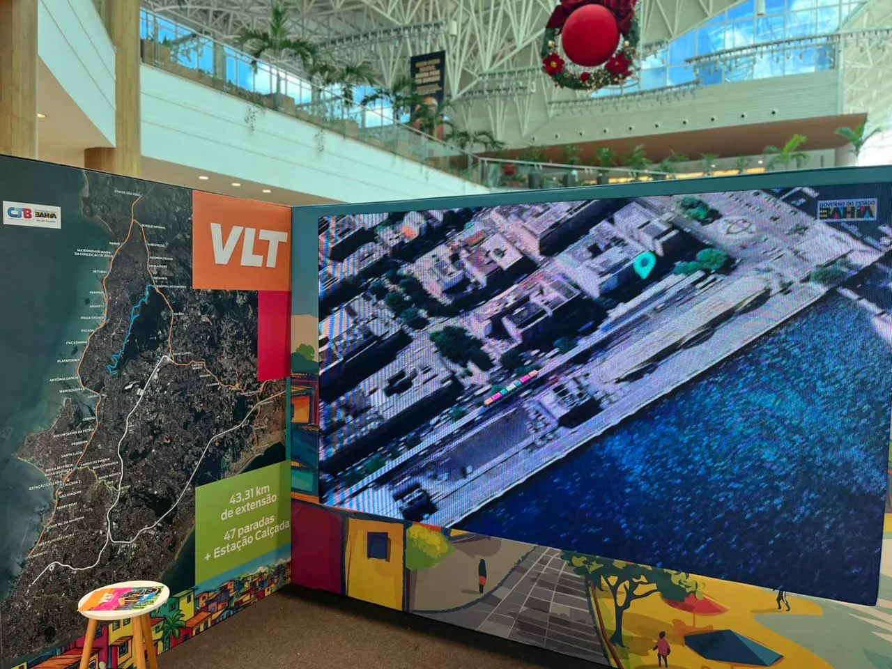 Exposição do VLT no shopping