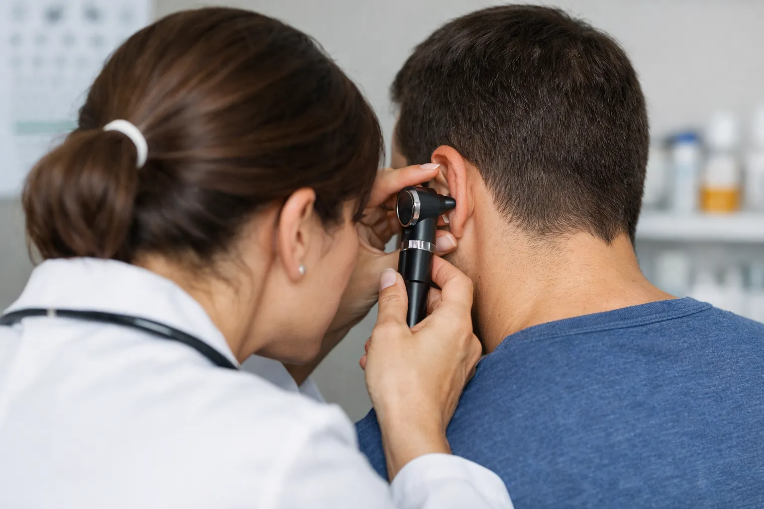 Na imagem: médica atendendo paciente