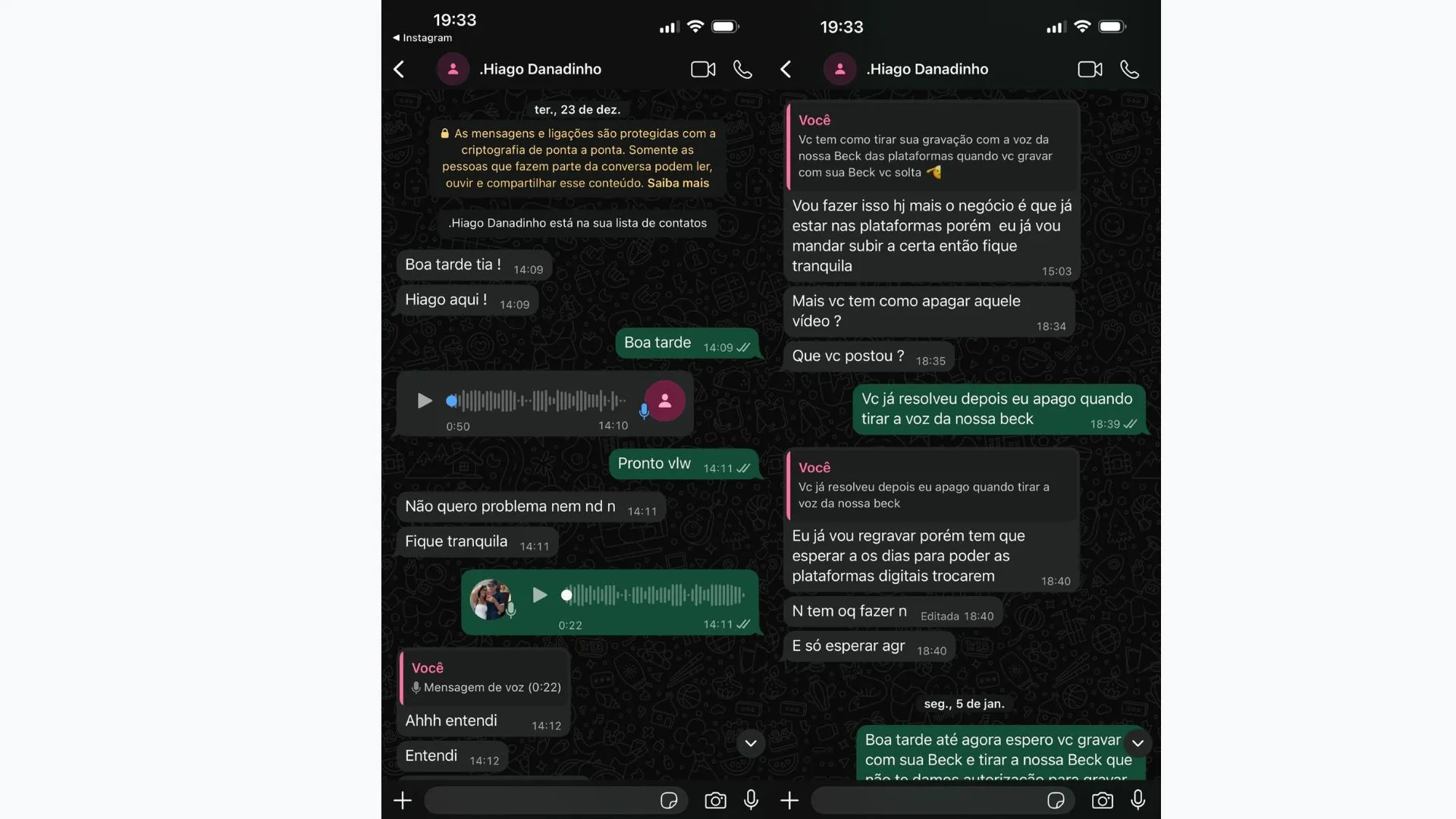 Conversa de dona Ana Cristina com Hiago Danadinho
