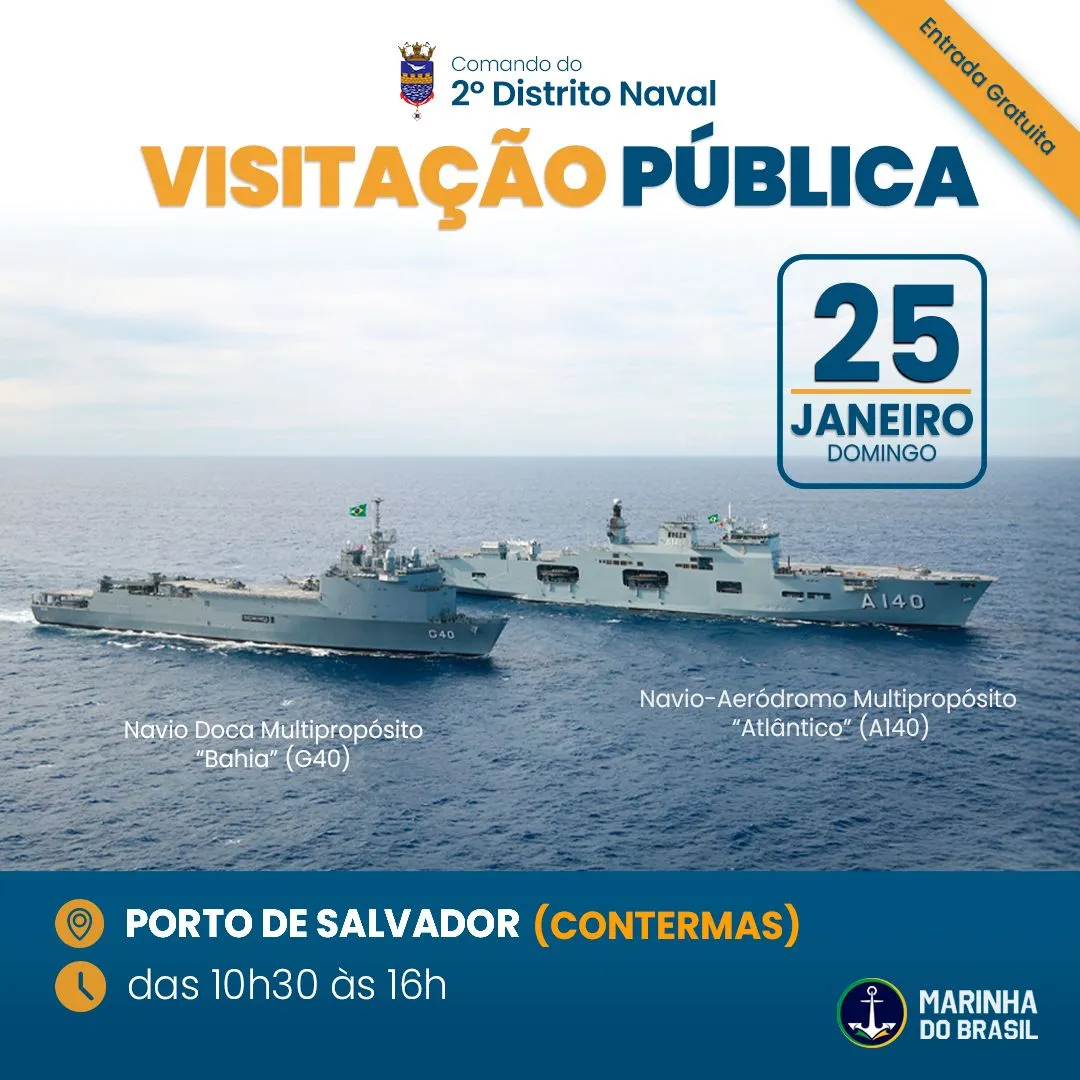 Imagem ilustrativa da imagem Cena de filme! Baianos podem conhecer navio de guerra 'GG' em Salvador