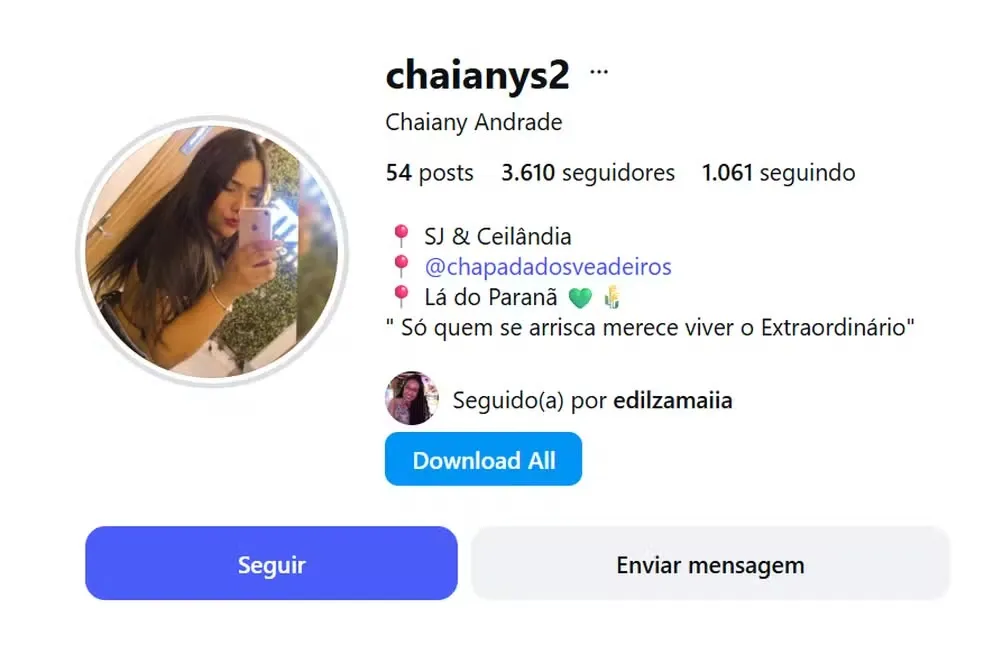 Antes de entrar na casa, a sister tinha pouco mais de 3.600 seguidores