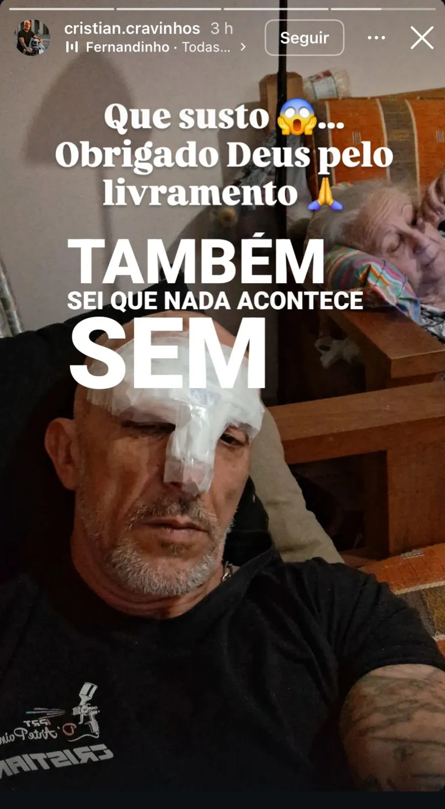 Cristian registrou o acidente nas redes sociais