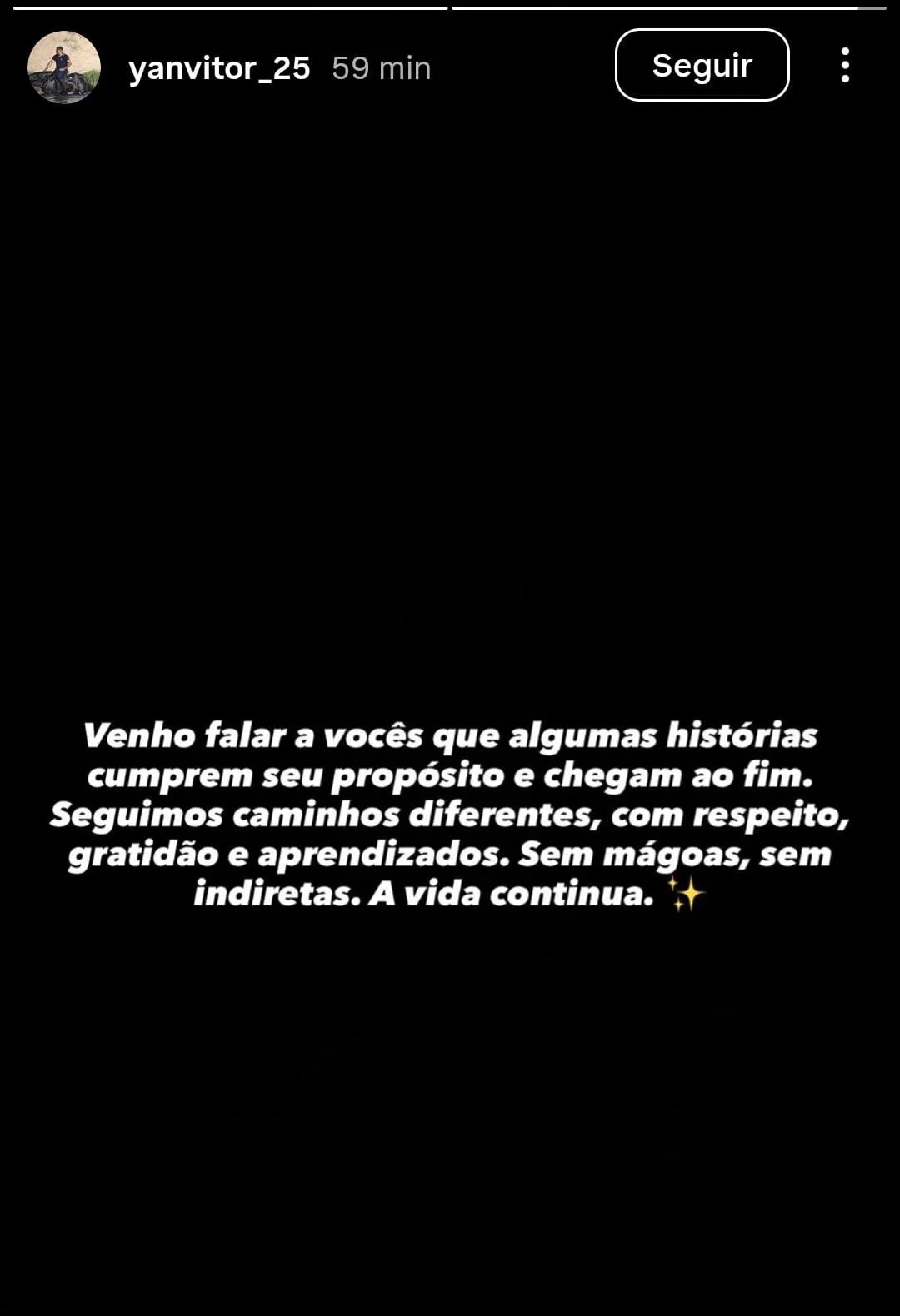 Imagem ilustrativa da imagem De novo? Camilinha anuncia término da relação com Yan Vitor