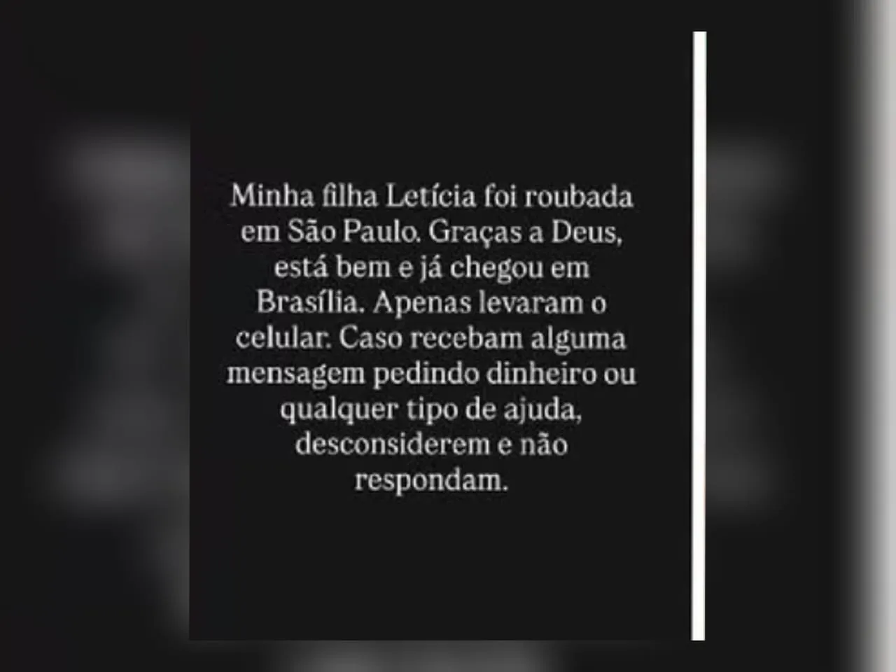 Imagem ilustrativa da imagem Enteada de Bolsonaro tem celular 'surrupiado' por bandidos