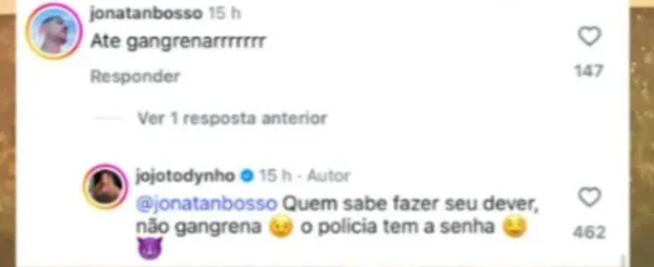 Imagem ilustrativa da imagem Ex de Jojo rebate alfinetada da cantora sobre sexo oral; entenda