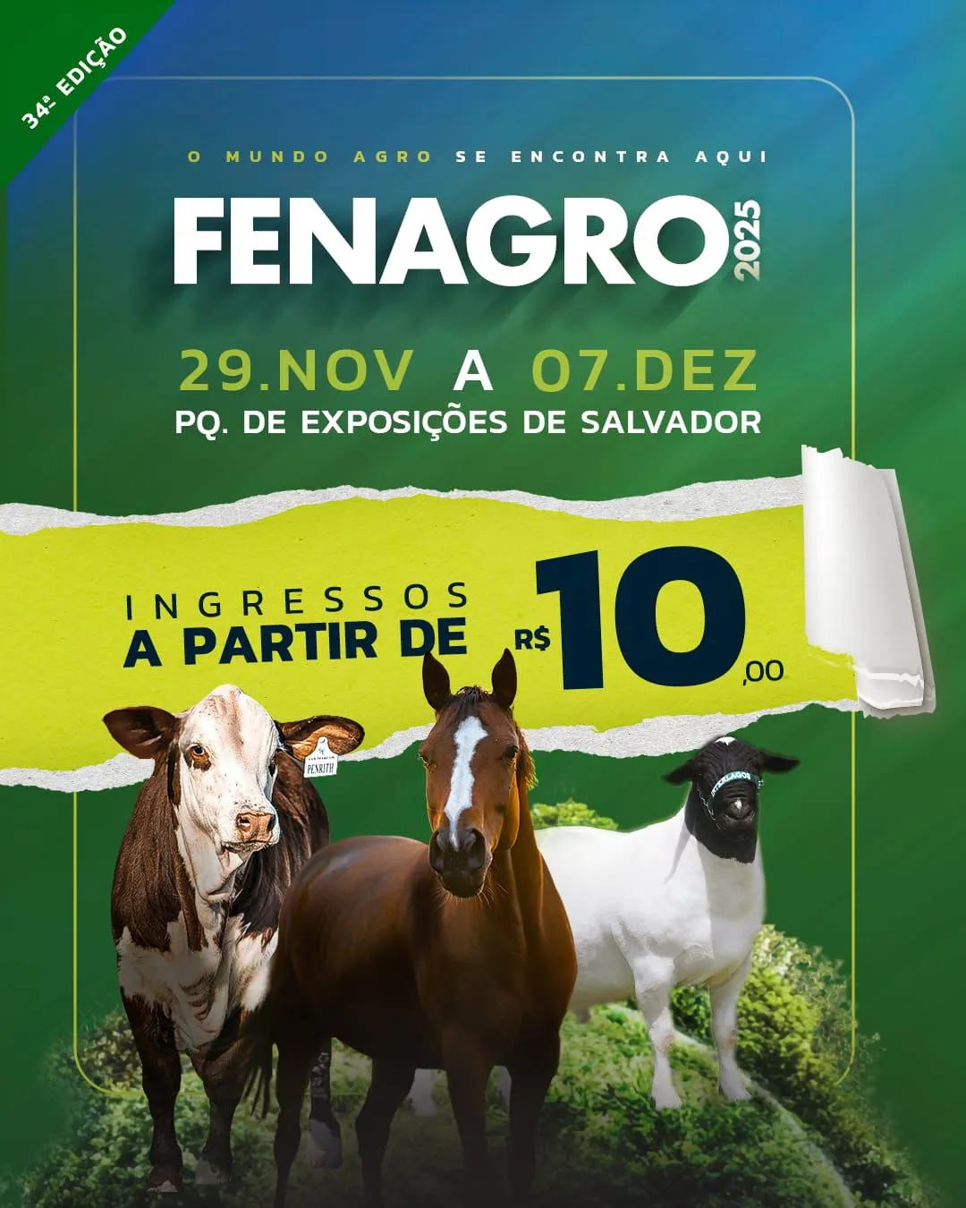As entradas para a feira custam R$ 10 (meia entrada)