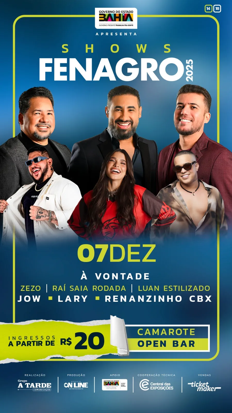 Imagem ilustrativa da imagem Fenagro terá dois dias mix musical; confira a grade completa