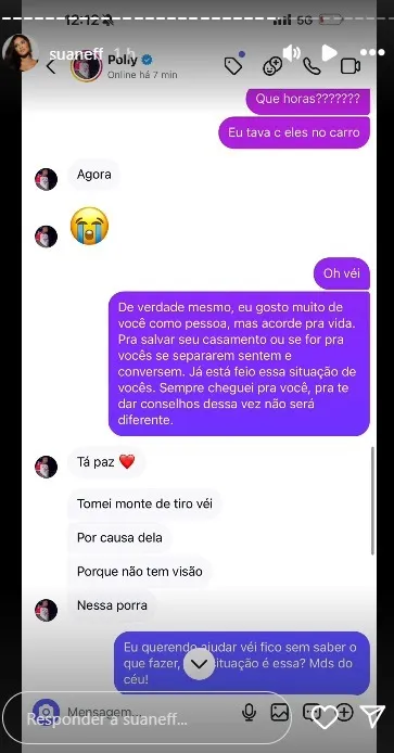 Suane, ex amiga de Natalya, na época das acusações de agressão