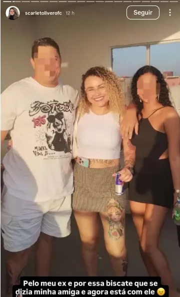 Publicação feita por Scarlet para denunciar agressão