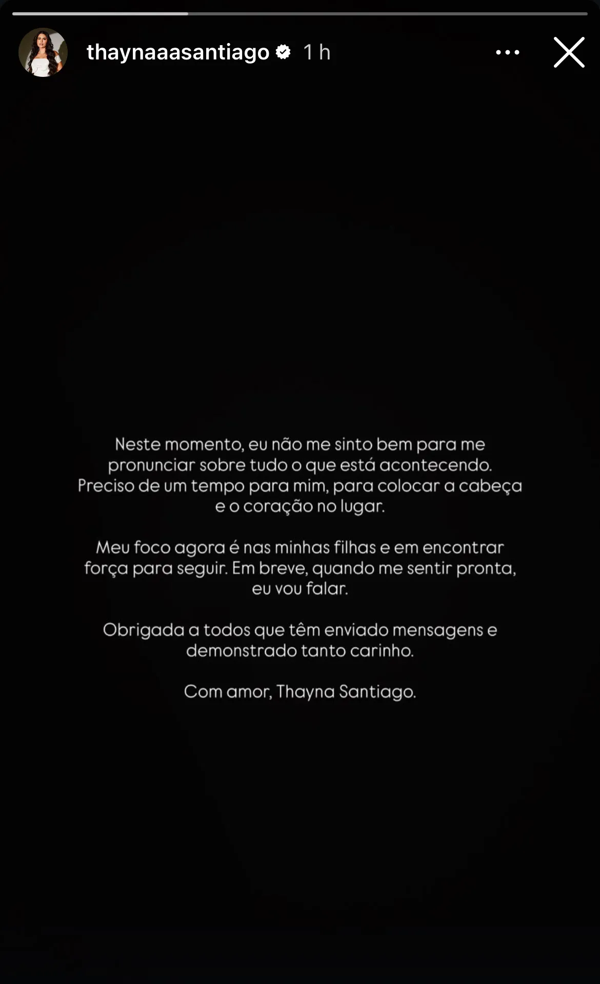 Pronunciamento de Thayná