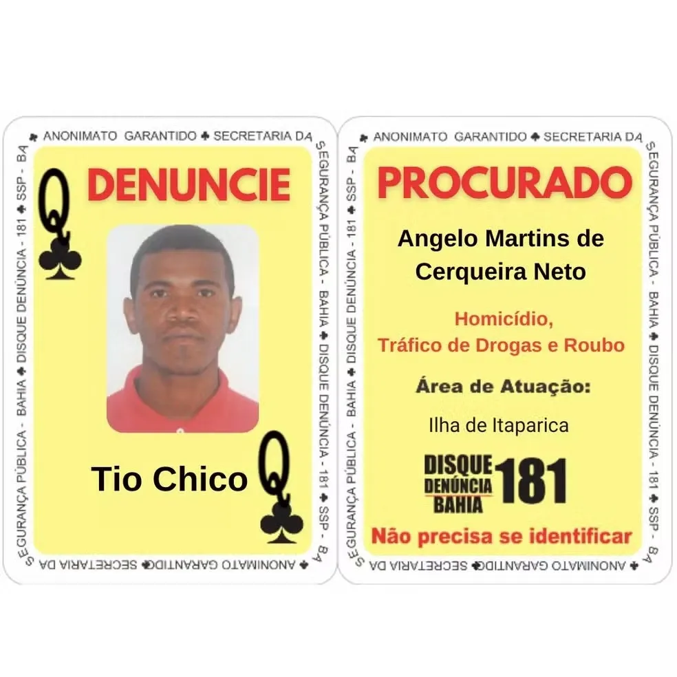 Tio Chico, uma das lideranças do crime organizado na Ilha de Vera Cruz e Itaparica