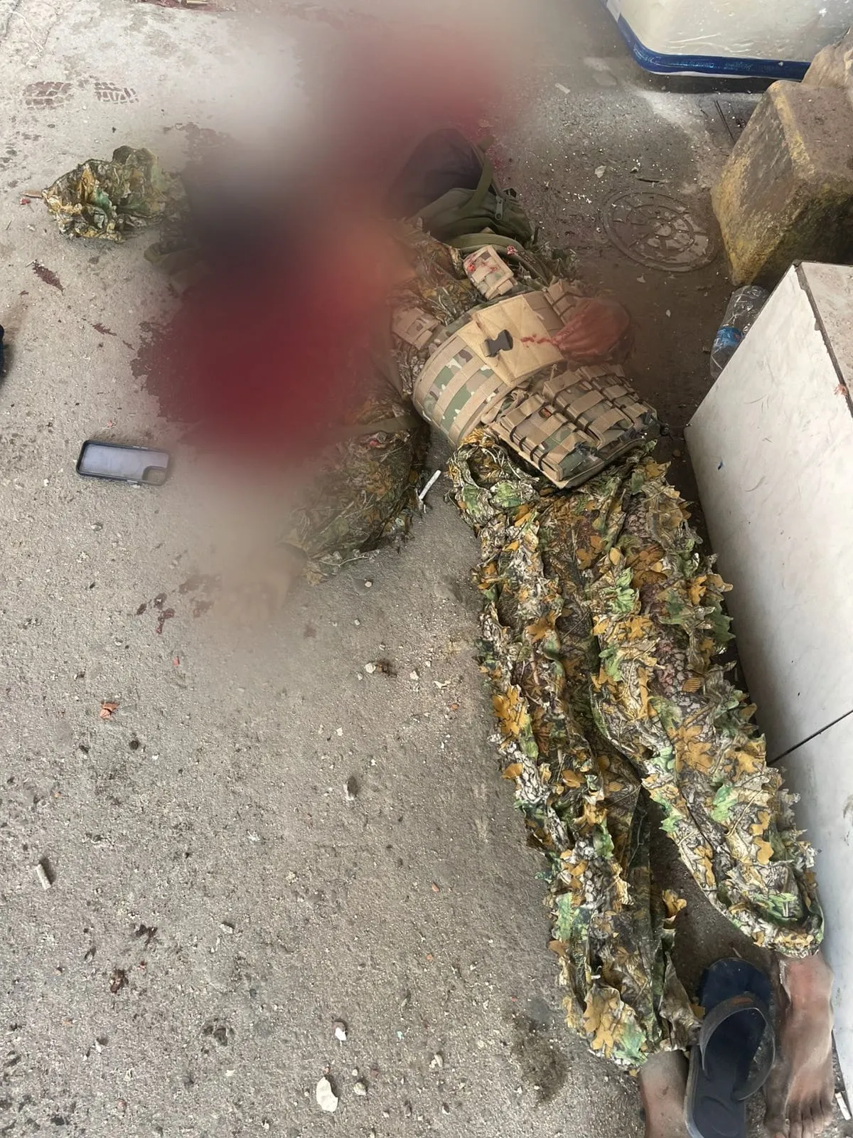 Corpo de Japinha após tiroteio com policiais