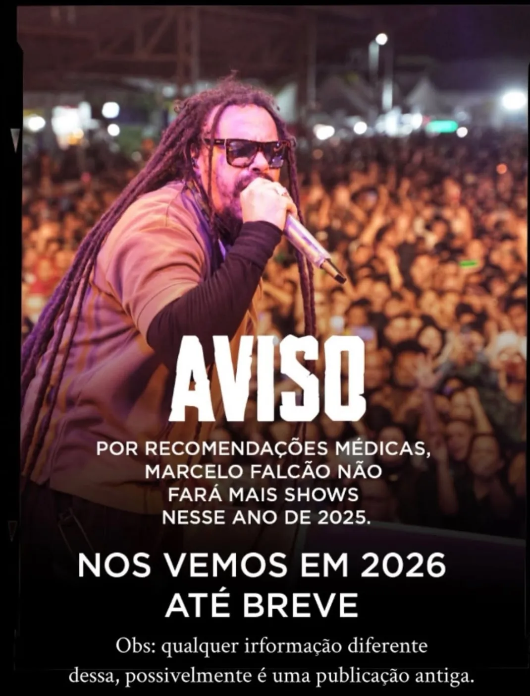 Publicação foi feita no Instagram do cantor @marcelofalcao