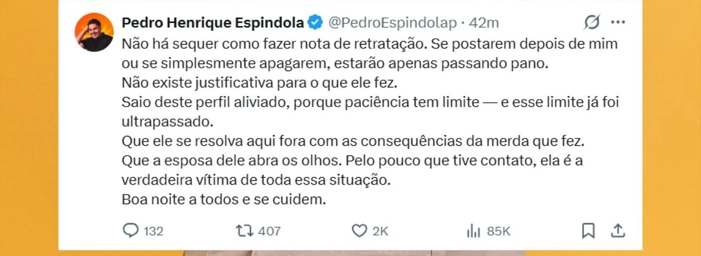 Imagem ilustrativa da imagem Momento em que Pedro tenta agarrar colega no BBB 26 é exibido ao vivo