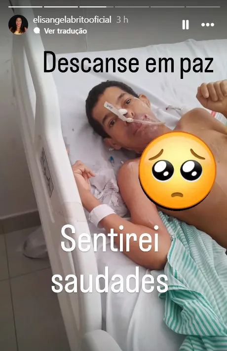 Mãe de Davi Brito se despede de famíliar