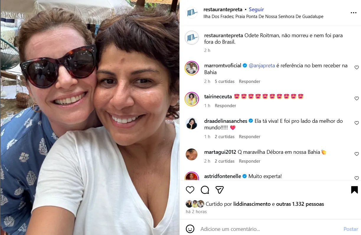 Atriz Débora Bloch e  a empresária Preta