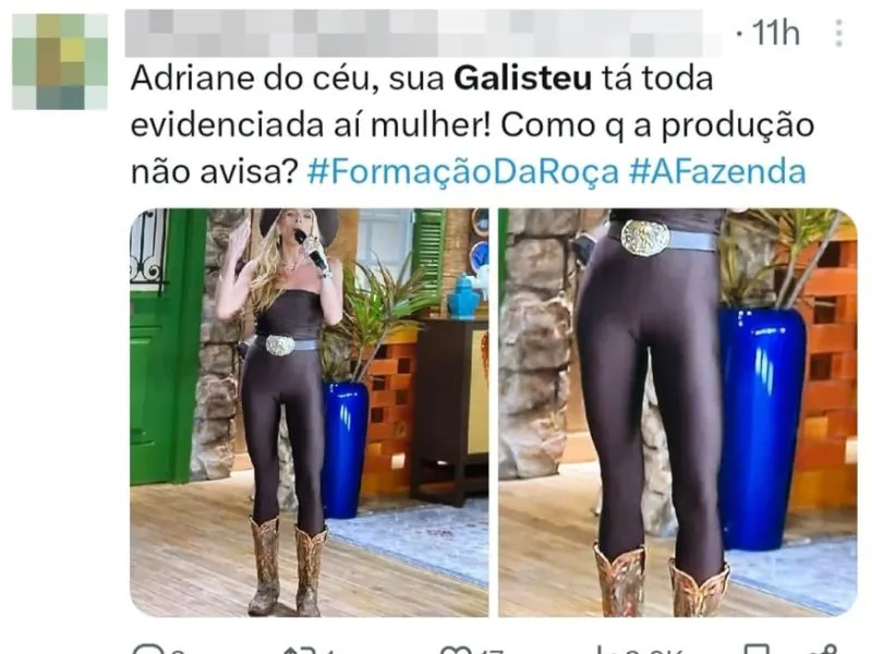 Imagem ilustrativa da imagem 'Periquita' de Adriane Galisteu rouba a cena em ao vivo de A Fazenda