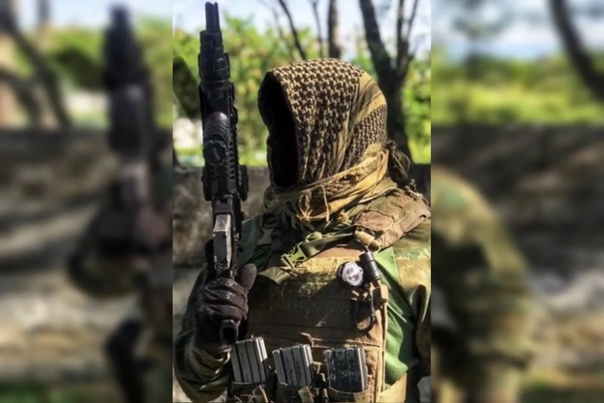 Equipamento de guerra utilizado por Japinha