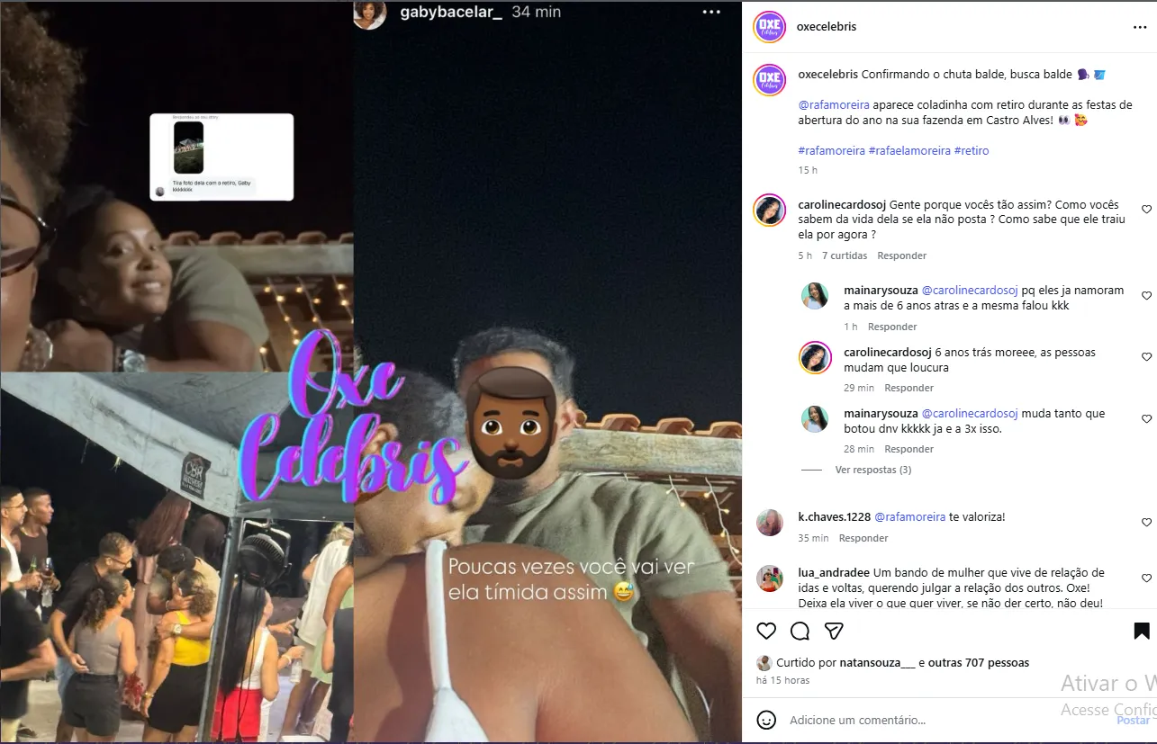 Rafa Moreira reencontra ex-namorado