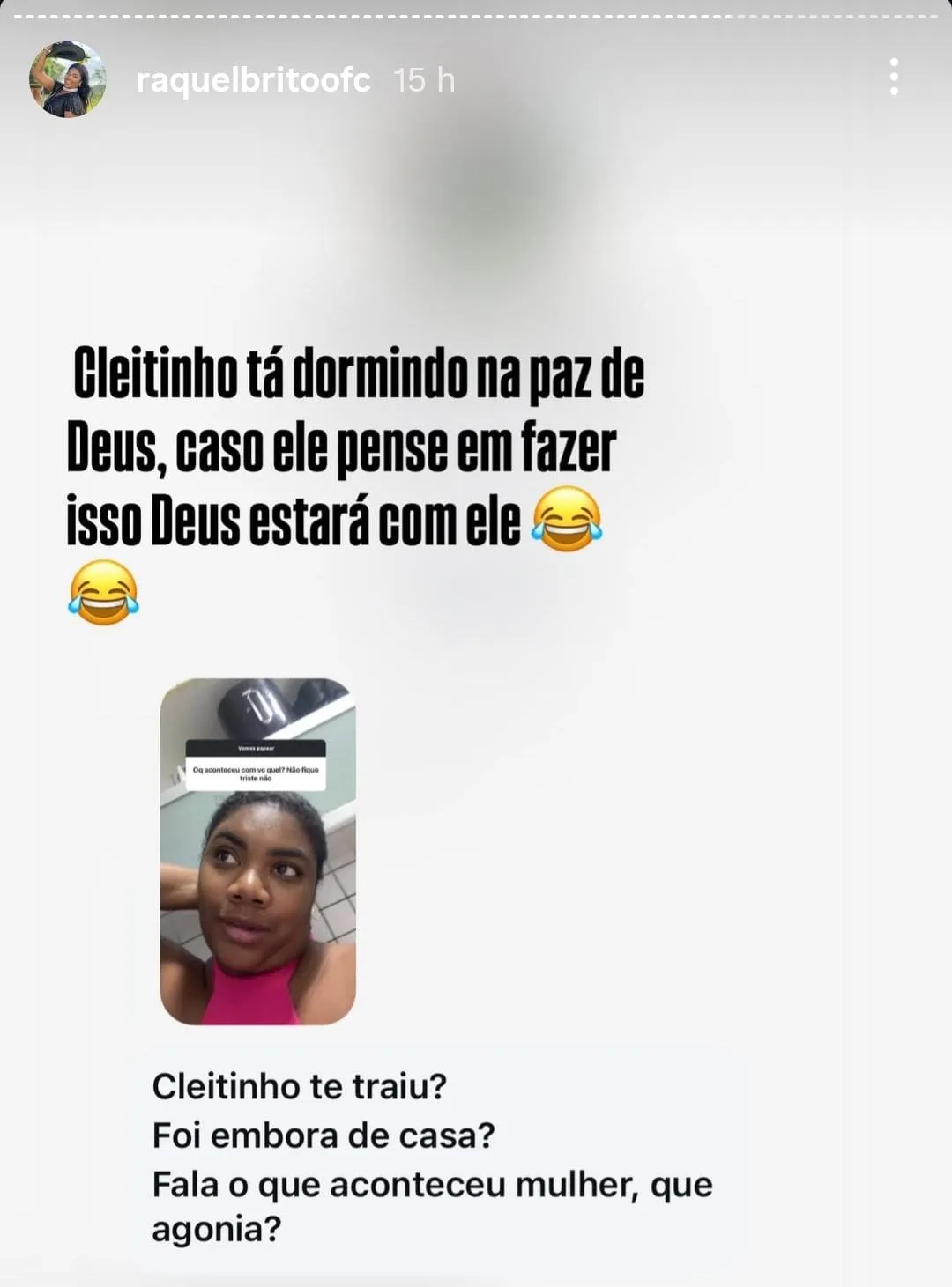 Imagem ilustrativa da imagem Raquel Brito abre o jogo sobre suposta traição do companheiro