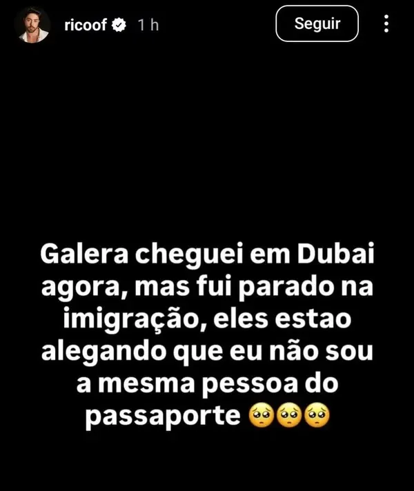 Imagem ilustrativa da imagem Rico Melquiades é barrado em aeroporto de Dubai